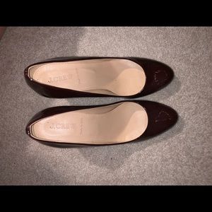 Patent leather ox blood JCrew wedge heels